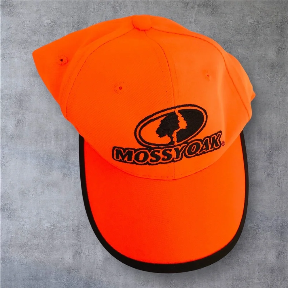 Mossy Hunters Orange Oak Cap Retro Deadstock Neon Bright Outdoor Camping Sport